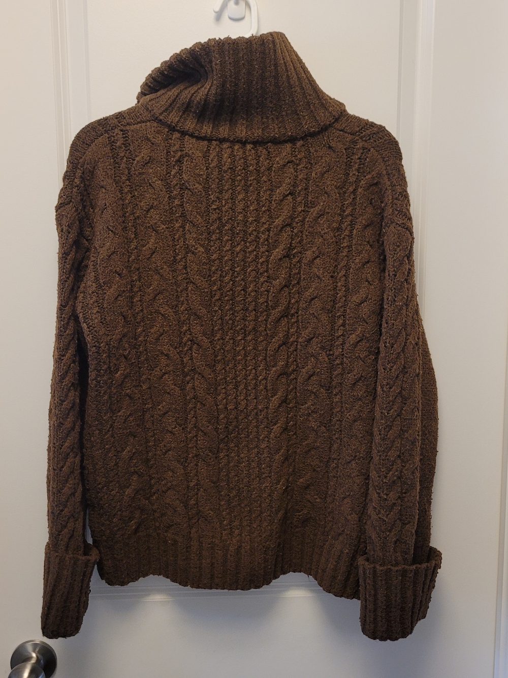 OAK + FORT Brown Textured Knit Zip Cardigan Sweater XS Oversized - Picture 5 of 5